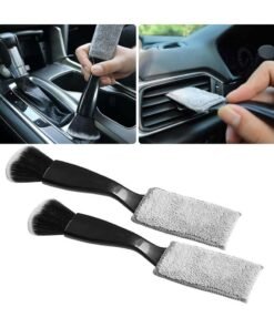 Oasisgalore 2 Pcs Double Head Black Automotive Interior Dusting Brushes