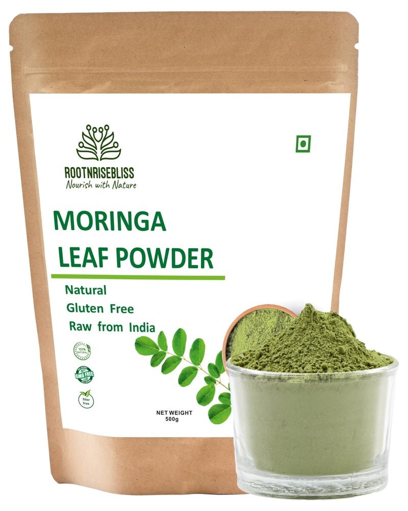 ROOTNRISEBLISS Moringa Leaf Powder for Smoothies & Drinks – 498g Natural Herbal Supplement, Nutrient-Rich Superfood for Energy, Immunity, Detox & Digestion, Supports Skin, Hair & Weight, Vegan & Non-GMO