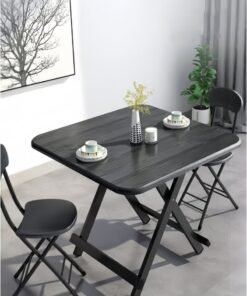 GGEROU Folding Tables, Indoor Lightweight Half Fold Table, Durable and Sturdy Foldable Tables, Black