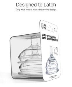 Alternative view of comotomo 2-Piece Natural Teat Silicone Nipples, Fast Flow, Transparent