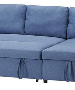MAF furniture Maf Diwan Sofa Cum Bed With Cushions L-Shaped Storage Space | Convertible Living Room Furniture Maf-S05- Blue