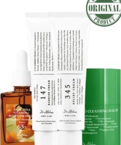 Dr.althea Dryness, Dull Tone & Weak Barrier Recovery Set – Deep Hydration + Brightening Glow Essentials – Dr. Althea 345 Relief Cream, 147 Barrier Cream, Pure Grinding Cleansing Balm & Vitamin C Boosting Serum