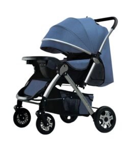 NKX Deluxe Foldable Baby Stroller - Portable Multifunctional Travel Pram for Newborns and Infants with Four-Wheel Suspension