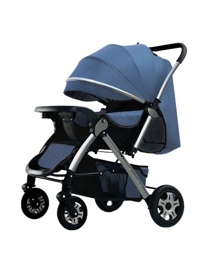 NKX Deluxe Foldable Baby Stroller - Portable Multifunctional Travel Pram for Newborns and Infants with Four-Wheel Suspension