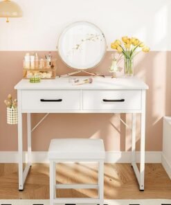 Sharpdo Modern Home Dressing Table Modern Home Dressing Table with Double Drawer Storage, Multifunctional Makeup Table Dressing Table With Drawers Vanity Table Beautiful Makeup Table (no Mirror and chair)with Double Drawer Storage, Multifunctional Makeup Table Dressing Table Dresser Vanity Table (no Mirror and chair)