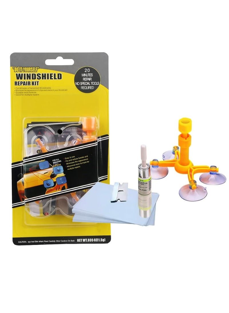 TIGER Windshield DIY Auto Glass Rock Chip Repair Kit – For Star, Horseshoe, Bull’s Eye Chips & Cracks, Easy Application, Professional Results, Clear Repair Resin, Ideal for Car Windshields & Auto Glass, Save Time & Money.