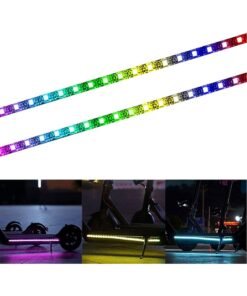 Electric Scooter LED Strip Light, 2 Pack Night Cycling Foldable Colorful Lamp Waterproof Safety Skateboard Decorative Accessories for Xiaomi M365/pro, for Ninebot/for Mercane Wide Wheel Scooter