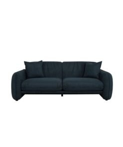 DANUBE HOME Edilbert 2-Seater Fabric Sofa in Teal Blue - Stylish & Durable Solid Wood Frame, Luxurious Upholstery, Includes 2 Scatter Cushions, 2-Year Warranty,