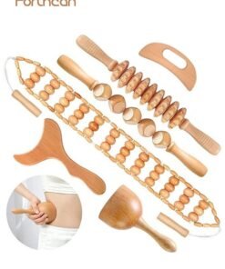 Forthcan Wooden Massage Tools Set, 6-in-1 Manual Body Massager for Back, Legs, Arms & Waist – Natural Wood, Easy Home Relaxation