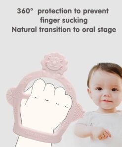 Sharpdo 2 Pieces Teething Toys for Babies, Baby Teether Chew Toys with Remote Control and Mitten Shape for Teething Relief, BPA Free - Image 3