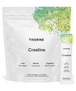 Thorne Creatine Lean Body Mass Muscle Endurance Cognitive Performance, DIETARY SUPPLEMENT / 30 STICK PACKS, 30 - 0.18 OZ (5.15 G) / TOTAL NET WT 5.45 OZ (154.5 G)