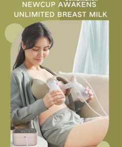 Alternative view of Yaqeen Wearable, hands-free, electric, automatic double-sided breast pump. This intelligent breast pump device offers comfortable initiation of breastfeeding, painless pumping, and efficient milk production. Designed specifically for breastfeeding mothers, it combines bionic technology and ergonomics to enhance the breastfeeding experience. It features 4 core modes, 9 intensity levels, and includes 10 milk storage bags.