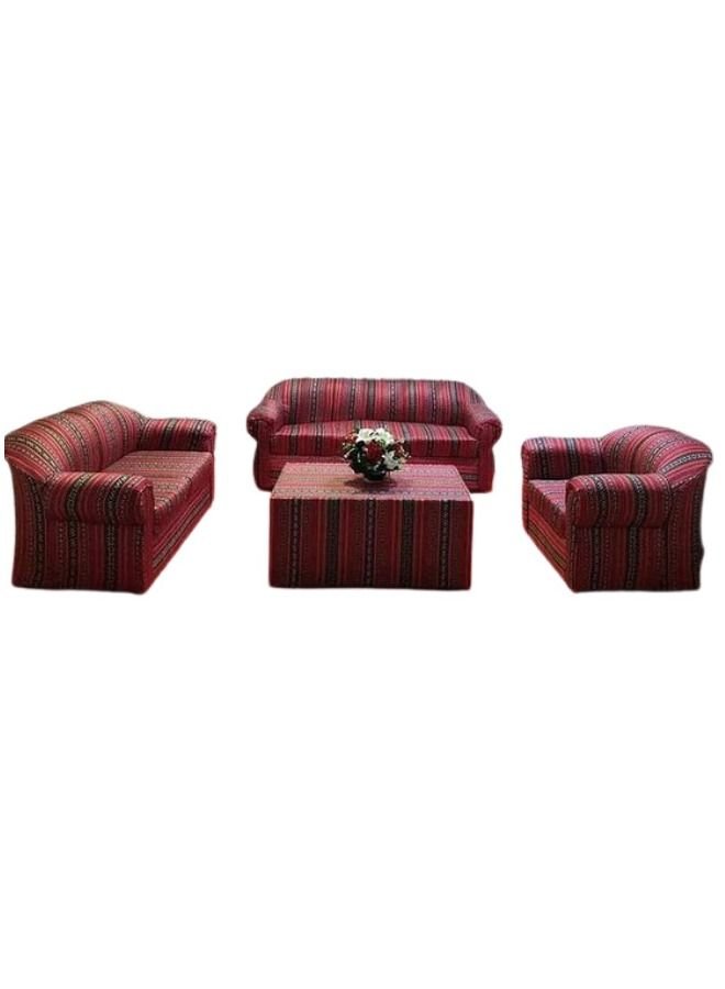 Maharat Al Bahar 7-Seater Sofa Set Fabric Red 190x80x70