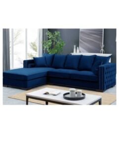 Maharat Al Bahar MAB FURNISHINGS Regal Modern Luxury Fabric Sofa Set: Graciously Elegant Living Room Furniture - Blue (260x90x80)