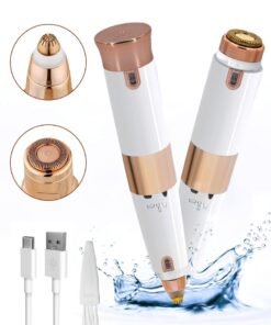 Kidoh Facial Hair Removal for Women & Eyebrow Trimmer 2 in 1, Double Head Electric Shaver, Portable Peach Fuzz Hair Razor, Rechargeable Facial Hair Remover & Face Hair Removal Machine, Threading Machine for Upper Lip, Chin, Beard, Ear, Hands & Body