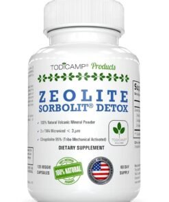 TODICAMP Zeolite Detox Zeolite Capsules Sorbolit Ultra Fine 12 µm Zeolite Clinoptilolite Powder 95% 3X Activated 120 Capsules Zeolite Powder Supplement 2 Months Supply