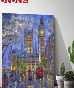 UNUNS Paint by Number For Adults,Big Ben,London Painting by Numbers Kits With Brushes And Acrylic Paint,Adult Paint by Number Kits on Canvas Big Ben,London,Home Wall Decor,40x50cm