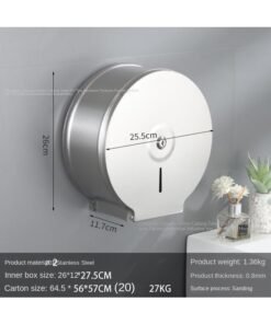 Bluejw 304 Stainless Steel Tissue Box Toilet Large Plate Hand Wipe Roll Paper Box Hotel Engineering Toilet Paper Hand Waterproof Paper Box