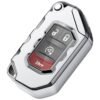 7Cylinder TPU Durable Key Fob Cover Compatible with Jeep Gladiator, JT, Sahara, JLU, Wrangler, JL, Rubicon (2013-2021) - Silver.
