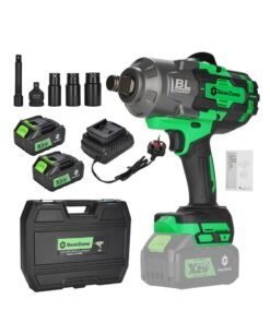 GearZone 2000Nm High Torque Impact Driver, Cordless Impact Wrench 1/2 inch with 2pcs 4.0Ah Batteries, Fast Charger, 5 Sockets & Storage Box, Suitable for Car, Truck, Furniture, etc