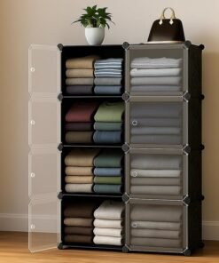AYSIS Portable Collapsible Wardrobe for Clothes Storage     &     – Cloth Organizer Cupboard/Multipurpose Storage/Closet for Bedroom/Living Room/Laundry Room -