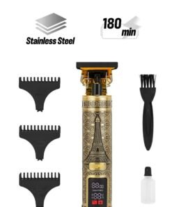 GEEPAS Professional Digital Hair Clipper- GTR56038| Trimmer with High Capacity Li-ion Battery and Fast Charging| High Performance T-Blade for Efficient Operation, Does not Hurt Scalp| LCD Display