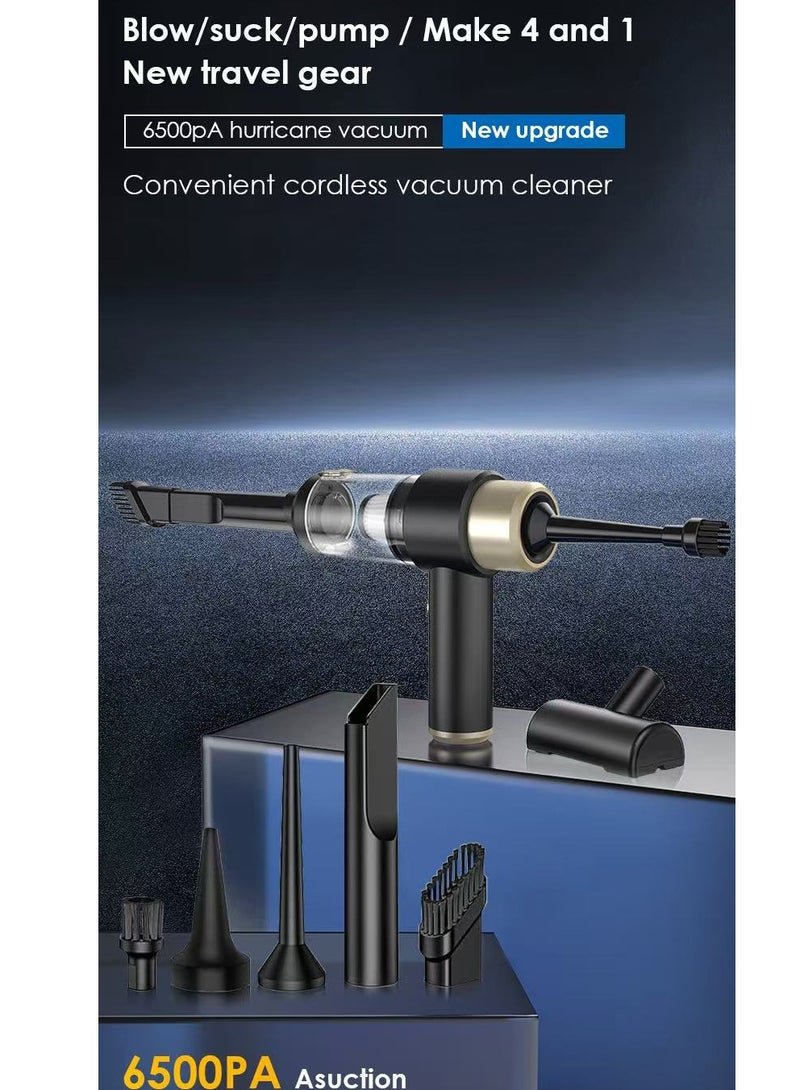 4 in 1 Car Vacuum Cleaner Portable Handheld Wireless Strong Suction Mini Cleaner for Car Interior