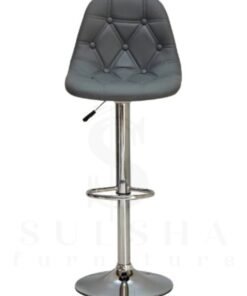 SULSHA Modern Height Adjustable Chair , Bar Chair , Bar Stool Set Leather Padded Stool GREY/Silver1