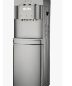 SPJ 12.5L Top Load Water Dispenser with Storage Cabinet, 3 Taps Hot Cold Normal, Floor Standing Water Cooler, Child Safety Lock, Antibacterial Body, Grey