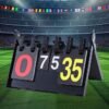 DUNISO Scoreboard，Portable Sports Scoreboard，Tabletop Flip Scoreboard，Waterproof and Durable，Easy to Carry，for Indoor and Outdoor Sports, Basketball，football and Tennis，0-35