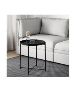 ZENHOME Round Steel Table Black 45x53x45cm