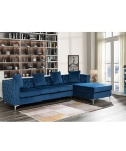 Maharat Al Bahar Regal Modern Luxury Fabric Sofa Set 4 Seater Blue 260X90X80