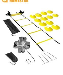 HOMESTAR Speed Agility Training Kit, Agility Ladder Football Ladder with 12 Rungs, with 12 Cones and 4 Stakes, Training Kit for Football, Basketball, Baseball, Hockey