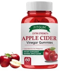 FIT GUM Fitgum Extra Strength ACV Gummies – 60 Count Organic Apple Flavor Supplement
