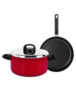 Prestige 3-Piece Classicique Set Cassarole + Frypan Red 24+26cm