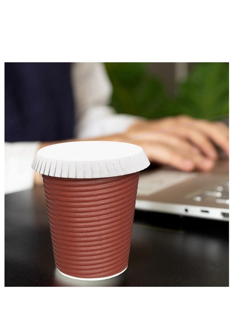 100pcs Recycled Paper Cup Lids for Coffee and Tea, Ideal for Travel, Hotels, Coffee Shops, Parties, Weddings, and Home Use, Size 7.5 X 7.5cm