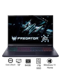 Acer Predator Helios Neo 18 Gaming Laptop 14th Gen Intel Core Ultra 9-275HX 24 Cores Upto 5.4GHz/64GB DDR5 6400MHz RAM/1TB SED SSD/12GB NVIDIA®GeForce®RTX 5070 Ti Graphics/18" WQXGA IPS 250Hz DDS Mini LED Display/W11/Killer WiFi-6E/4-Zone RGB KB/Thunderbolt 4/ English/Arabic Abyssal Black