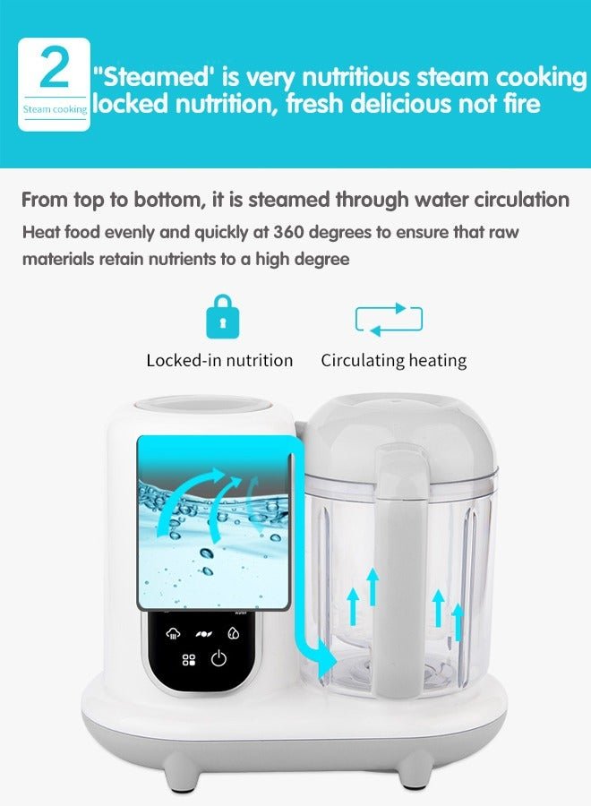 Super ZYouth 4 in 1 Baby Food Processor, Baby Food Maker with Smart Control, Multifunctional Steaming Blender with Steam Pot, Auto Cooking and Grinding, Warming Milks, BPA Free - Image 4