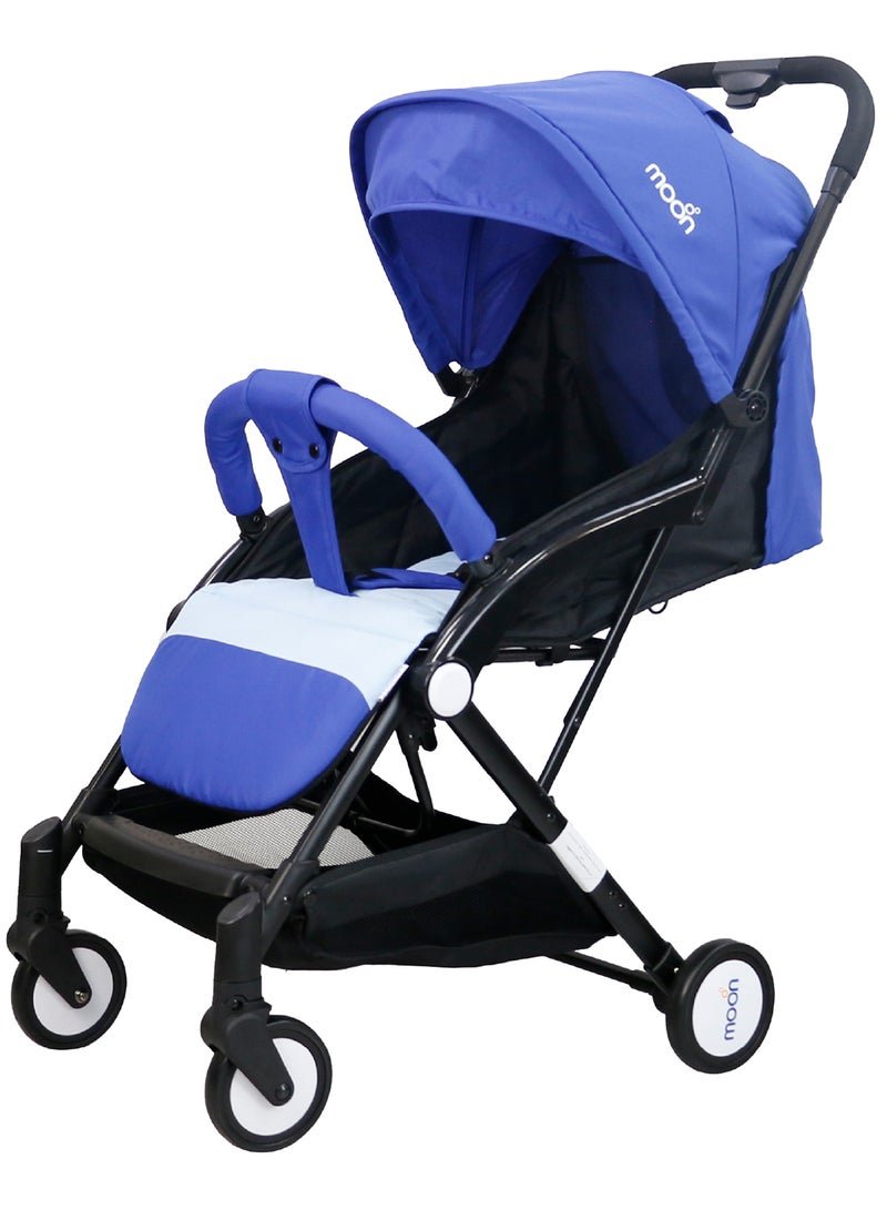 Moon Compact Stroller – Fold, Cabin-Approved, Air Travel Friendly, Lightweight, Easy Carry, for 0–3Y (0–18kg) – Royal Blue