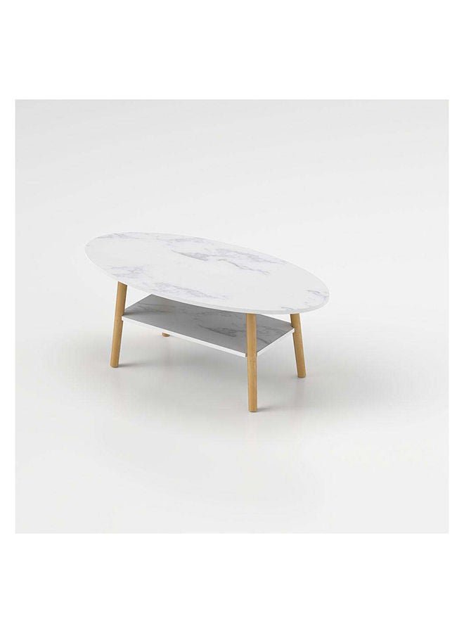 DANUBE HOME Freya Coffee Table Multifunctional Living Room Desk Space Saving Center Table Modern Design Furniture For Home Living Room L 100 x W 50 x H 42 cm White - Image 2