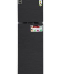 GEEPAS 320L Gross / 251L Net Capacity, No Frost Double Door Free Standing Refrigerator With Multi air Flow, Twist Ice Maker, Temperature Control, Stainless Steel Finish, Glass Shelves, Fridge - 198L/Freezer- 53L capacity GRF3207SSXXN Grey