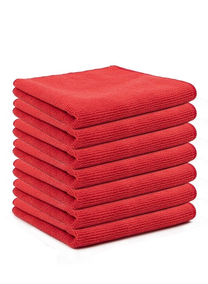 6 Pack Microfiber Cleaning Cloths Car Towel Reusable Cleaning Rags Cleaning Towels Dusting Cloth for Kitchen, Car, Window(Red 40*40cm)