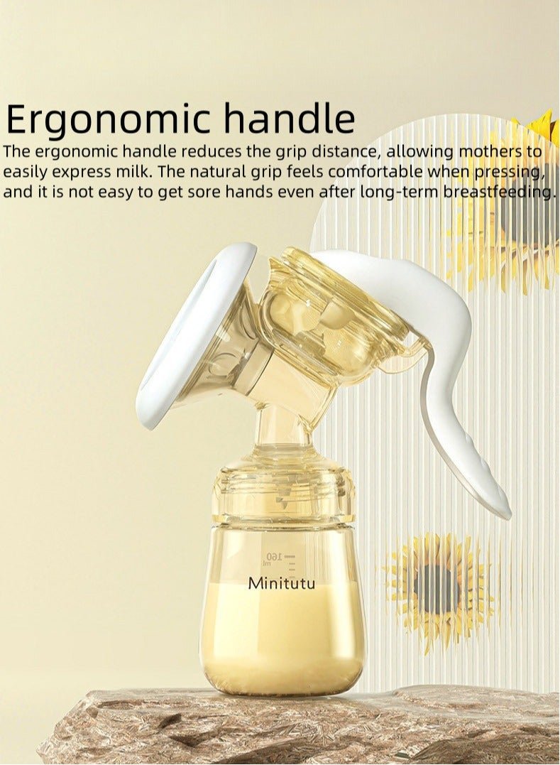 Minitutu Manual breastfeeding breast pump small portable nano antibacterial milk collector multifunctional milk bottle massage lactation