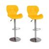 PU Genuine Leather Fashionable Bar Chairs, Counter Stool,  European-Style Front Desk Chairs, Modern And Simple Leather Rotating Bar Stools, Adjustable Height With 360° , Wide Seat Surface, High Stool Bar Counter Chair (2 PCS)