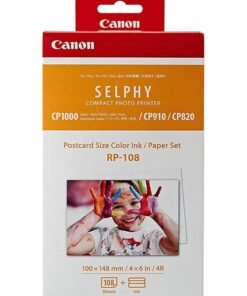 Canon SELPHY Compact Photo Printer Postcard Size Color Ink/Paper Set RP-108 Multicolour