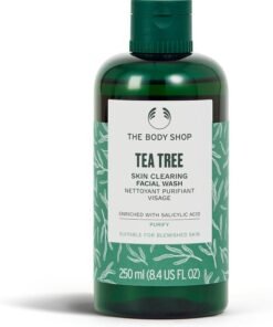 THE BODY SHOP Tea Tree Skin Clearing Facial Wash – Gel-to-Foam Cleanser with Salicylic Acid & Tea Tree Oil | Reduces Blemishes, Controls Excess Oil, Gently Exfoliates Dead Skin | Vegan, Dermatologically Tested, 250ml