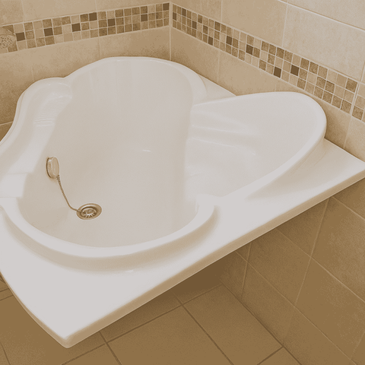 Swasan acrylic corner bathtub size 144x144cm