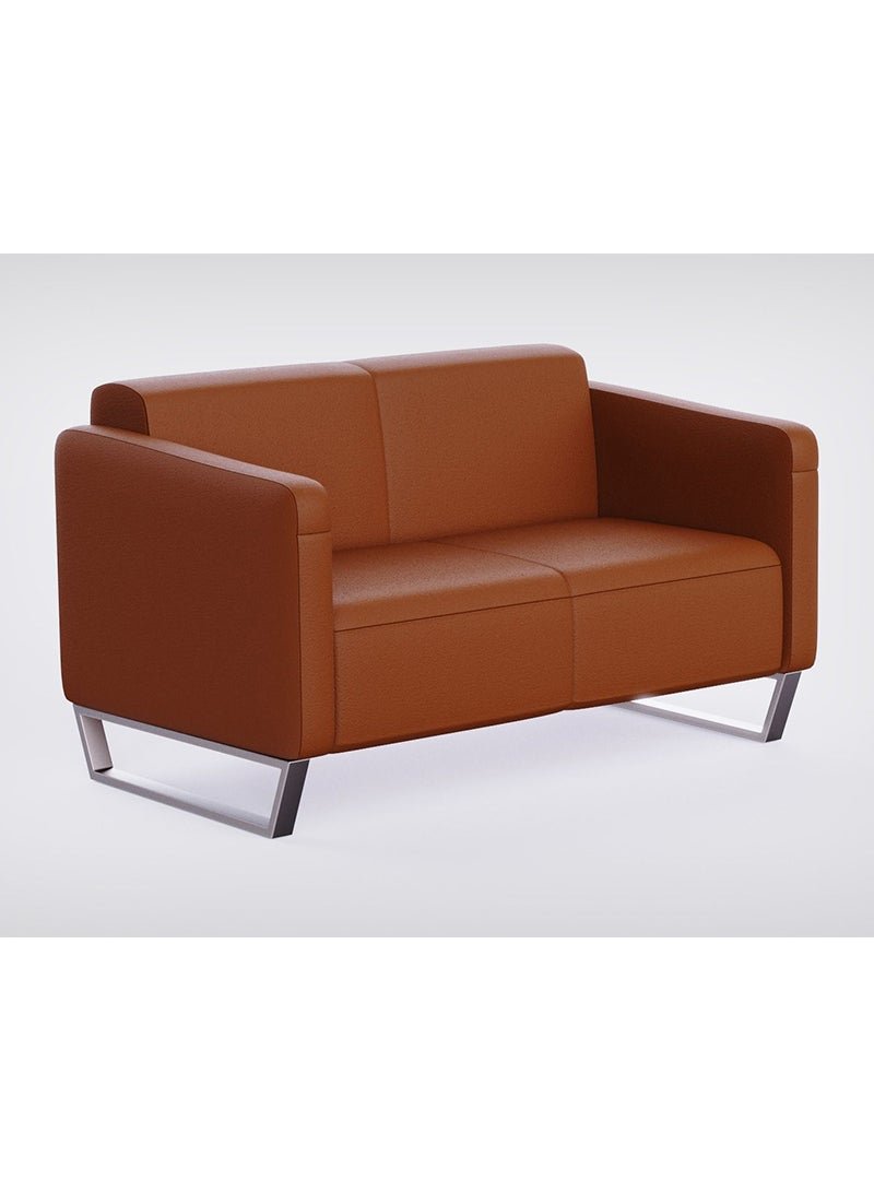 Mahmayi 2850 Double Seater PU Sofa - Chocolate Brown 125x78x77 CM
