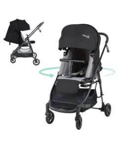 Moon Revo 360° Rotating Baby Stroller – Foldable Pushchair with Storage Basket, Lightweight, Compact, Suitable Newborns And Toddlers – Black