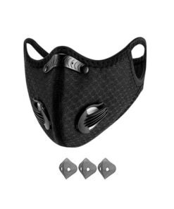 Anti-Pollution Face Mask Dust mask Reusable Respirators Unisex Mouth mask Cycling Mask Adjustable for Allergies Woodworking,Cycling, Running,Outdoor Sports, Equipped with 3 replaceable breathing valves,Black